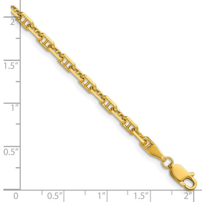 14K Gelbgold 3.5mm Diamantiert Marine Anker Gliederarmband