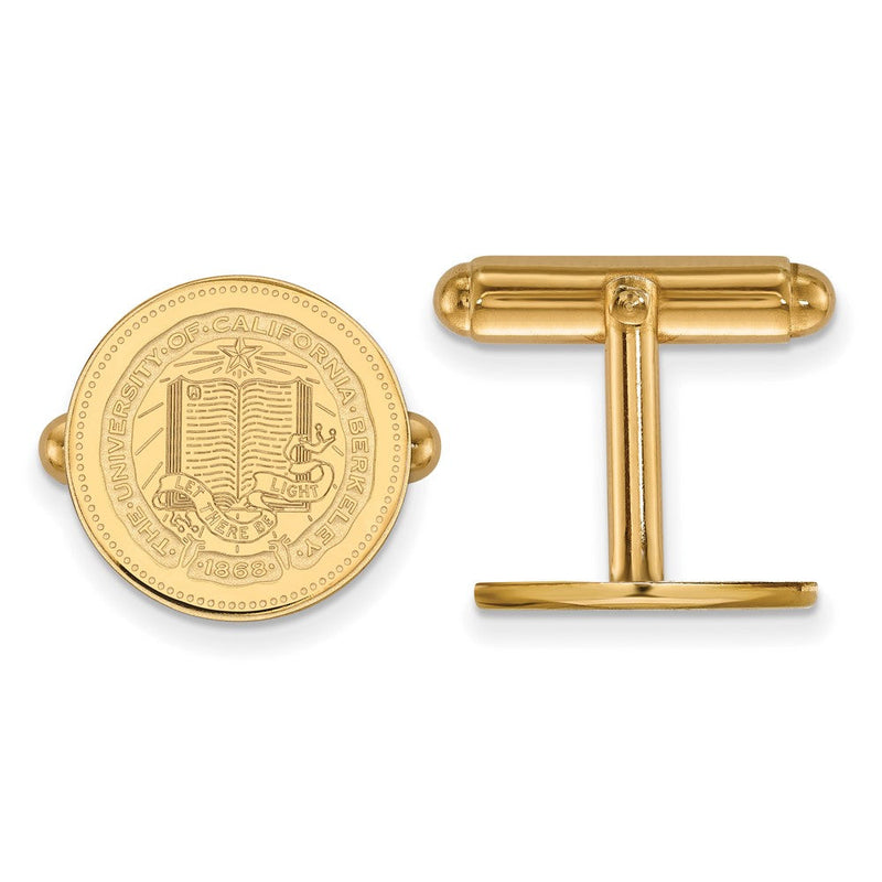 14K Gelbgold Gold Logoart University Of California Berkeley Wappen Manschette Knöpfe