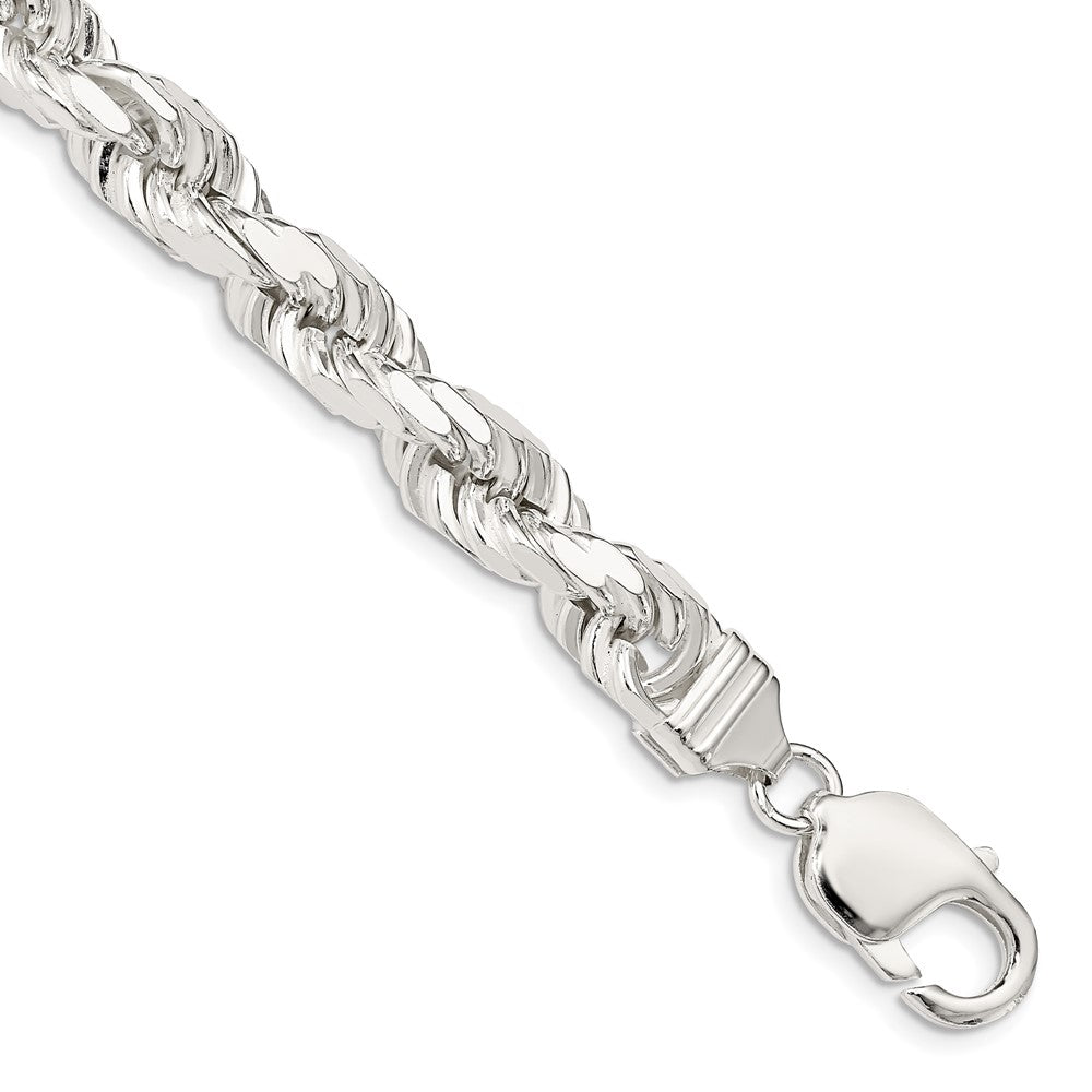 Sterlingsilber 7.8mm Diamantiert Kordel Gliederarmband