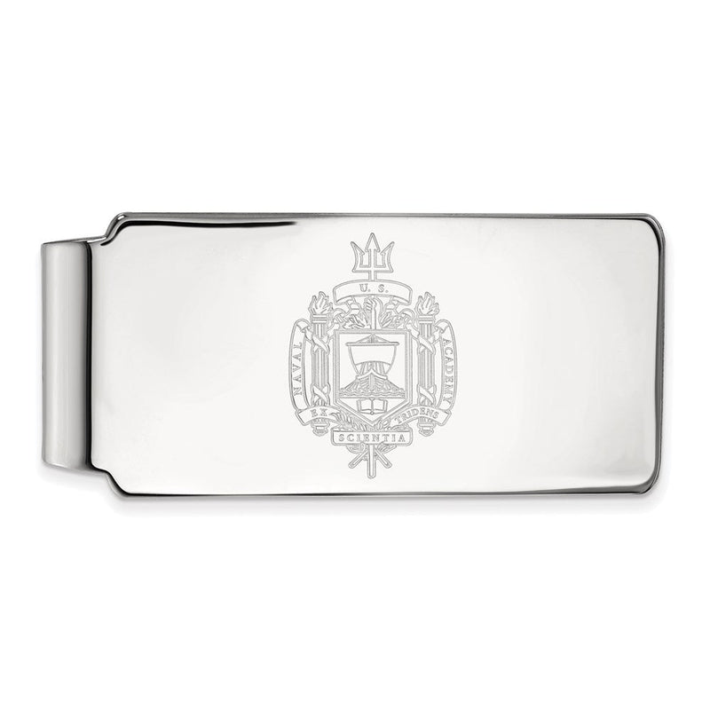 14K Weißgold Logoart Us Naval Akademie Wappen Geldklammer