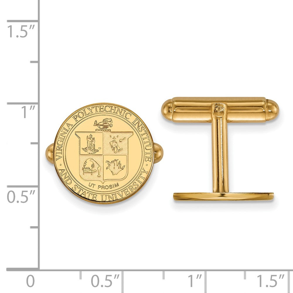 14K Gelbgold Gold Logoart Virginia Tech Wappen Manschette Knöpfe