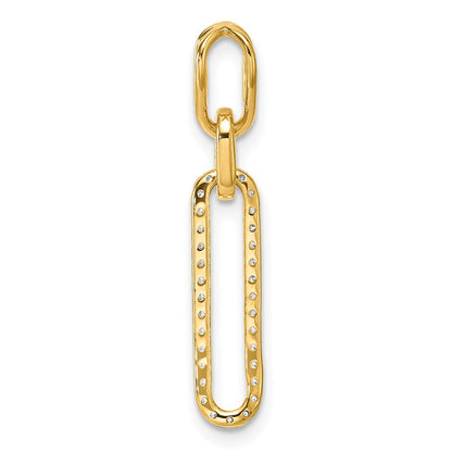 14K Gelbgold Polierter Anhänger mit Büroklammer-Glieder-Design und 0,16 Diamant** Falls präziser die 0,17-Karat-Angabe beibehalten werden soll: **14K Gelbgold Polierter Anhänger mit Büroklammer-Glieder-Design und 0,166 ct. Diamant