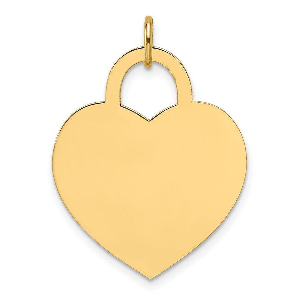 14K Gelbgold Schlicht Gravierbar Herz 20.4x21.3mm Plättchen Charm