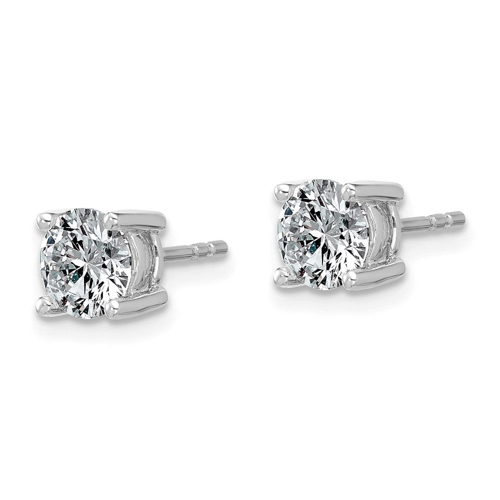 14K Weißgold Ohrstecker mit 1,5 ct. im Labor gezüchteten Diamanten VS+ F+, rund, komplette Vierzacken-Fassung, leichtgewichtig