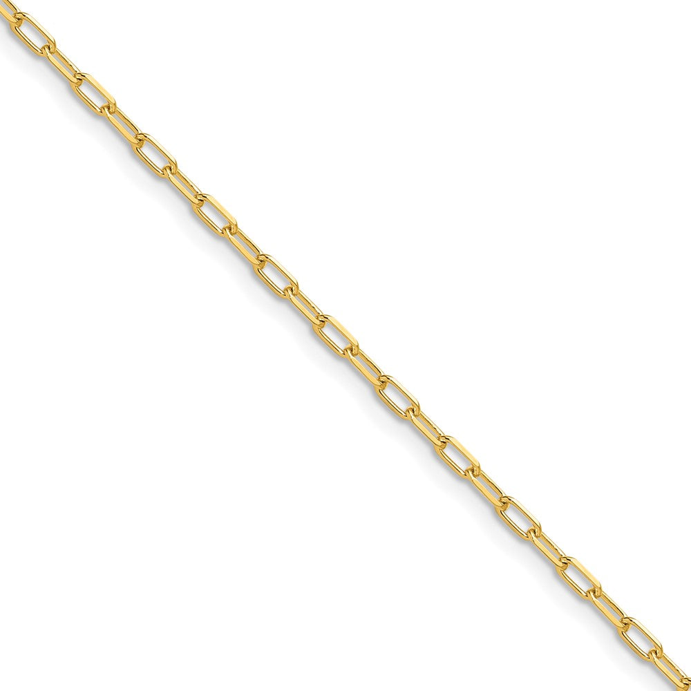 14K Gelbgold 2.2mm Massiv Abgeschrägt Diamantiert Büroklammer Kette ( Spool) Halskette