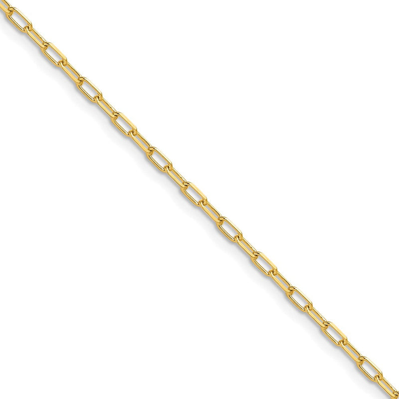 14K Gelbgold 2.2mm Massiv Abgeschrägt Diamantiert Büroklammer Kette ( Spool) Halskette