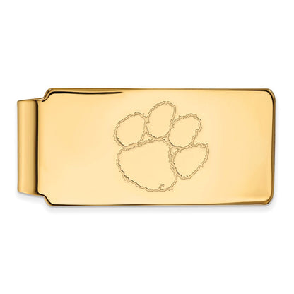 14K Gelbgold Gold Logoart Clemson University Tiger Paw Geldklammer