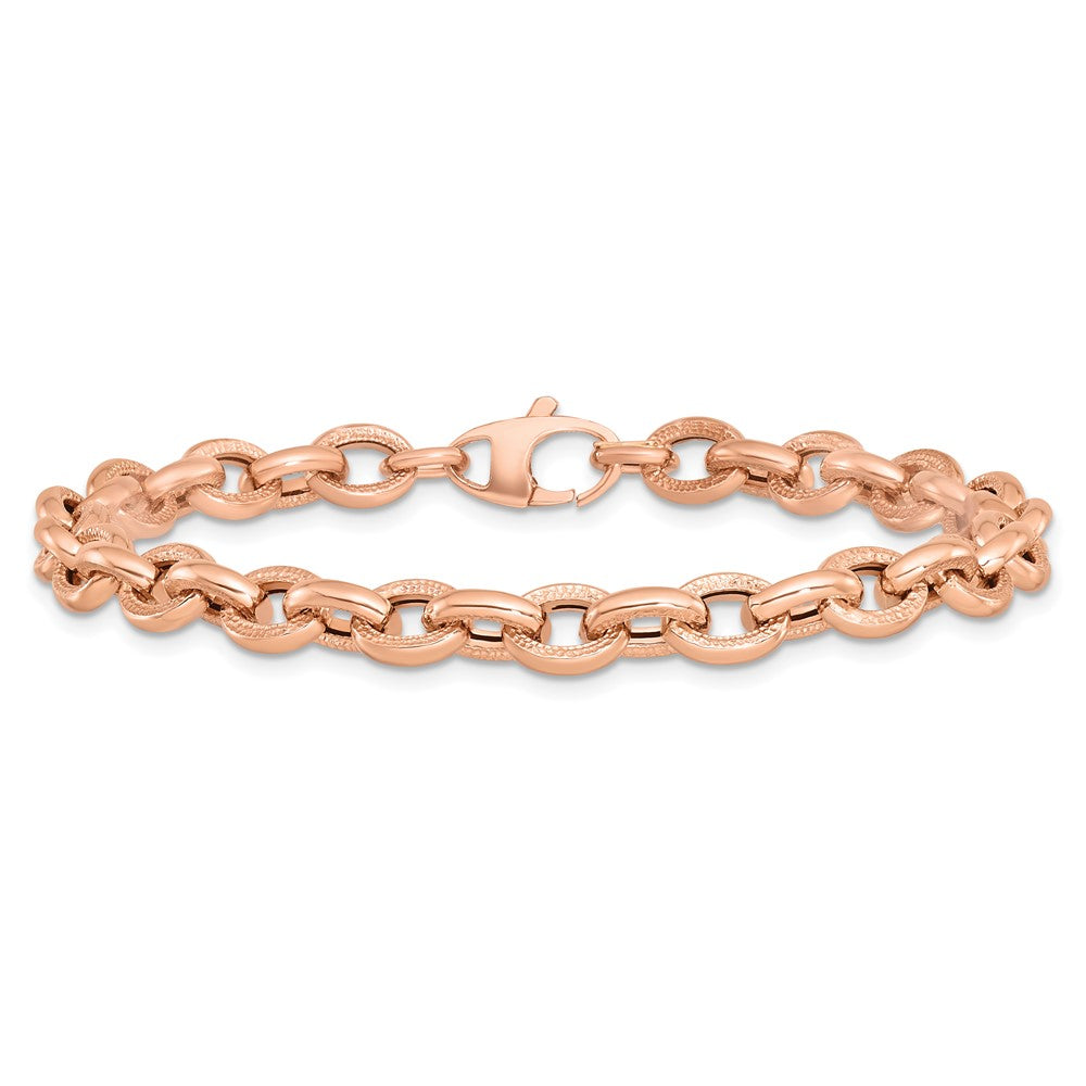 14K Roségold Strukturiert Glieder 7.5 Zoll Armband