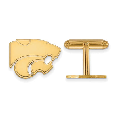 14K Gelbgold Gold Logoart Kansas State University Wildkatze Manschette Knöpfe