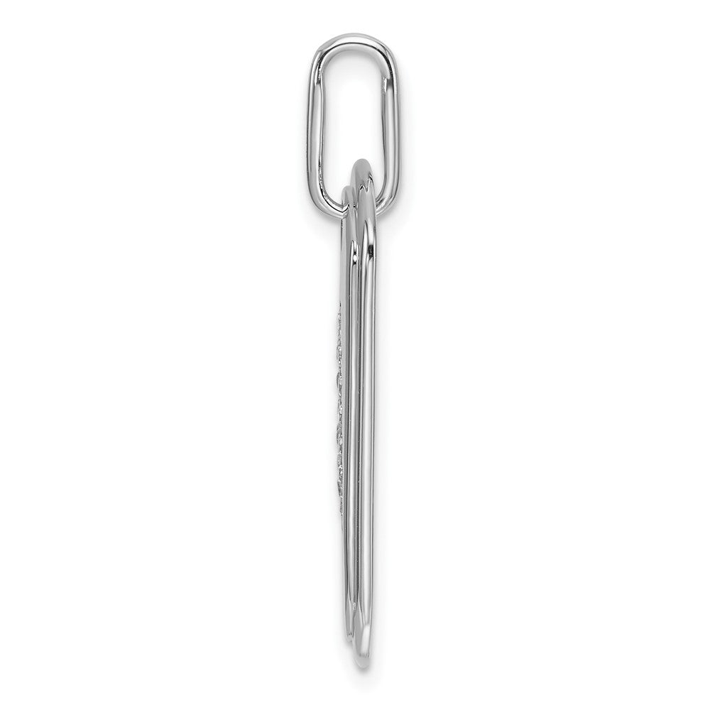 14K Weißgold Diamant-Initiale A Erkennungsmarke-Charm