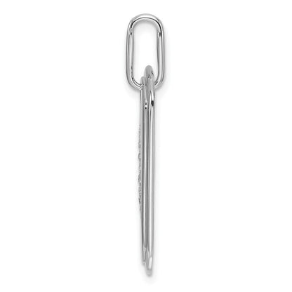 14K Weißgold Diamant-Initiale A Erkennungsmarke-Charm