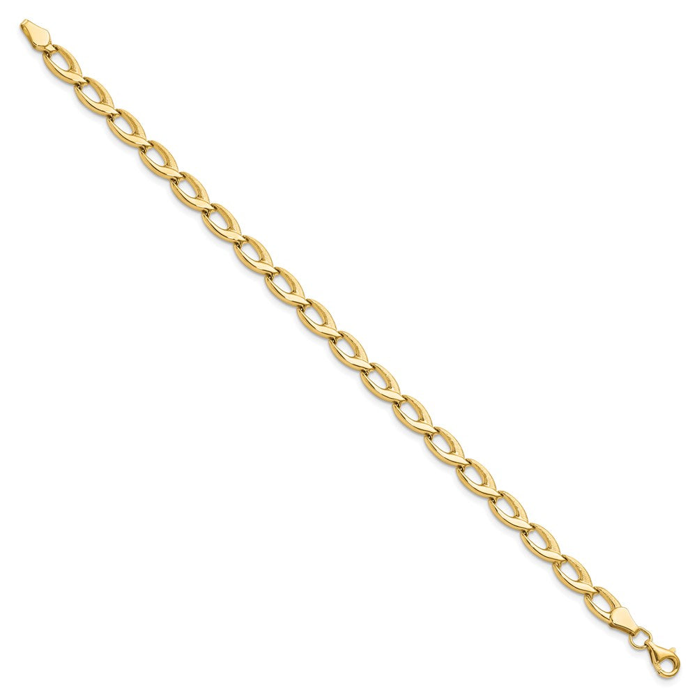 14K Gelbgold Fantasieglieder 7.25 Zoll Armband