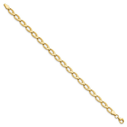 14K Gelbgold Fantasieglieder 7.25 Zoll Armband