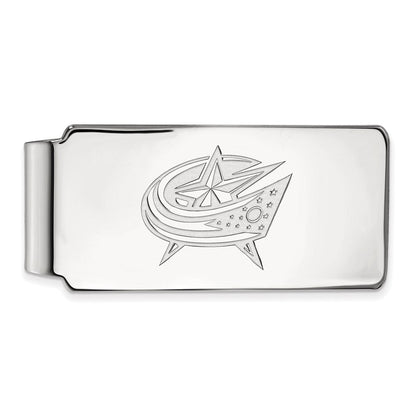 10K Weißgold Nhl Logoart Columbus Blau Jacken Geldklammer