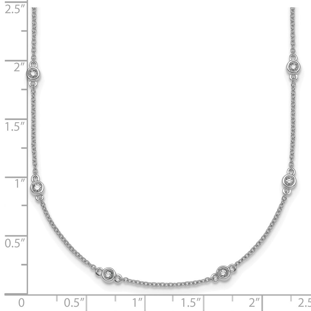 14K Weißgold Komplett 1/3 Karat Zargenfassung-set Diamant und Ankerkette Kette 20-station 20 Zoll Halskette