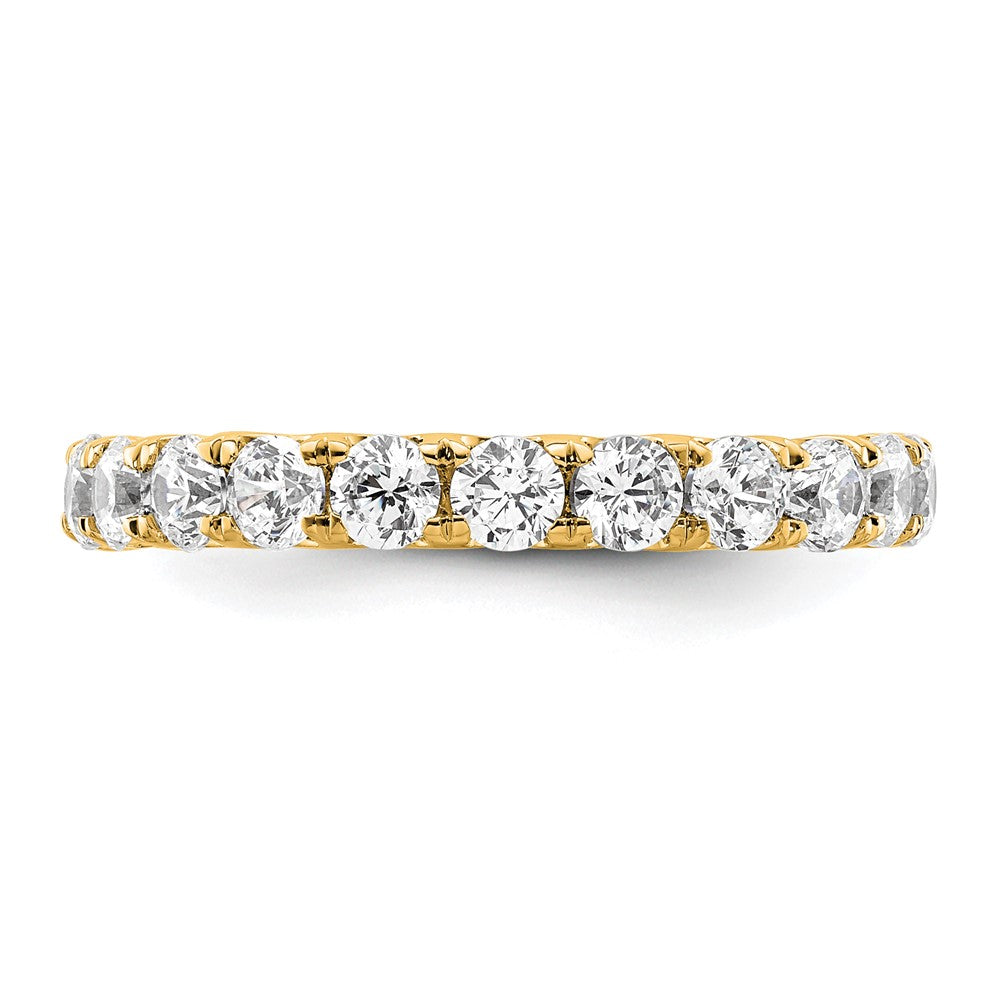 14K Gelbgold Poliert Größe 6 U-shared Krappen 2 Karat Diamant Komplett Memoire Ehering Ring