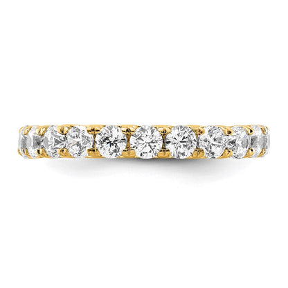 14K Gelbgold Poliert Größe 6 U-shared Krappen 2 Karat Diamant Komplett Memoire Ehering Ring