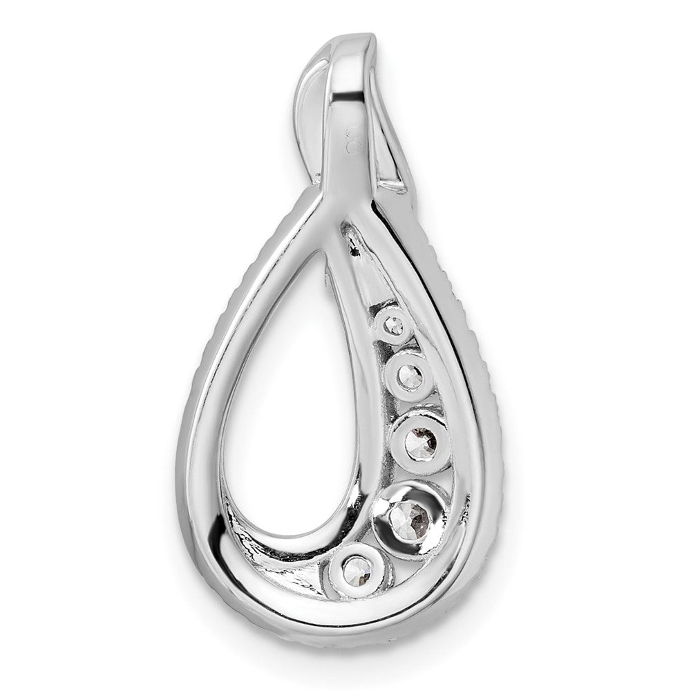 14K Weißgold Poliert 5/8 Karat Diamant Tropfen Kette Anhänger