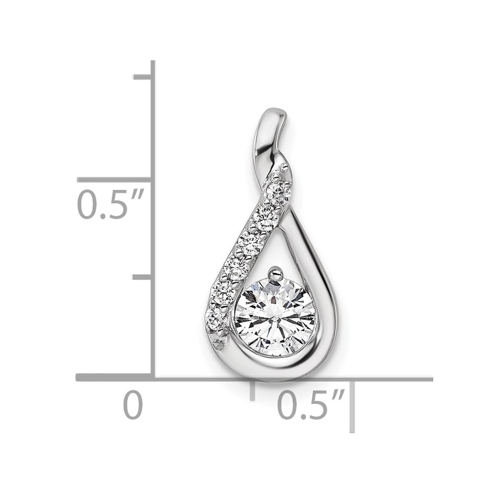 14K Weißgold Komplett 5/8 Karat Diamant Tropfen Kette Anhänger