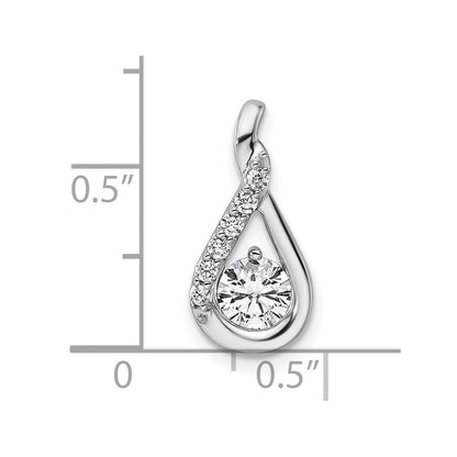 14K Weißgold Komplett 5/8 Karat Diamant Tropfen Kette Anhänger