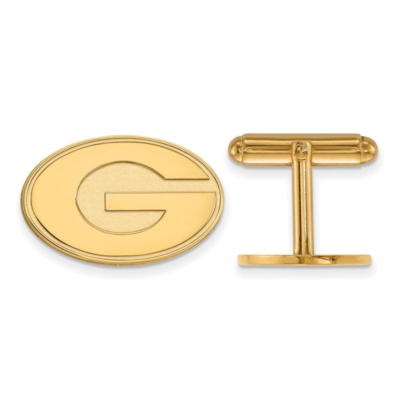 14K Gelbgold Gold Logoart University Of Georgia Buchstabe G Manschette Knöpfe