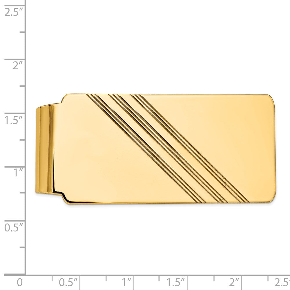 14K Gelbgold Herren Gerillt Poliert Geldklammer