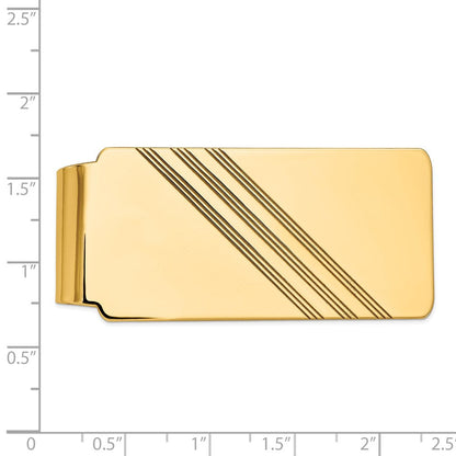 14K Gelbgold Herren Gerillt Poliert Geldklammer