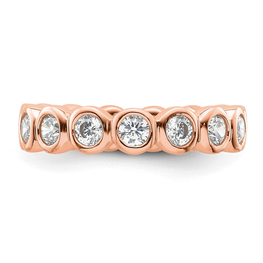 14K Roségold Poliert Größe 4.5 Zargenfassung-set 1 Karat Diamant Komplett Memoire Ehering Ring