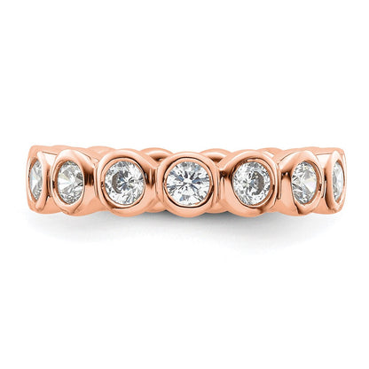 14K Roségold Poliert Größe 4.5 Zargenfassung-set 1 Karat Diamant Komplett Memoire Ehering Ring
