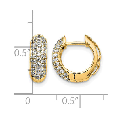 14K Gelbgold Creolen mit Klappscharnier und 0,75K Diamant-Pavé