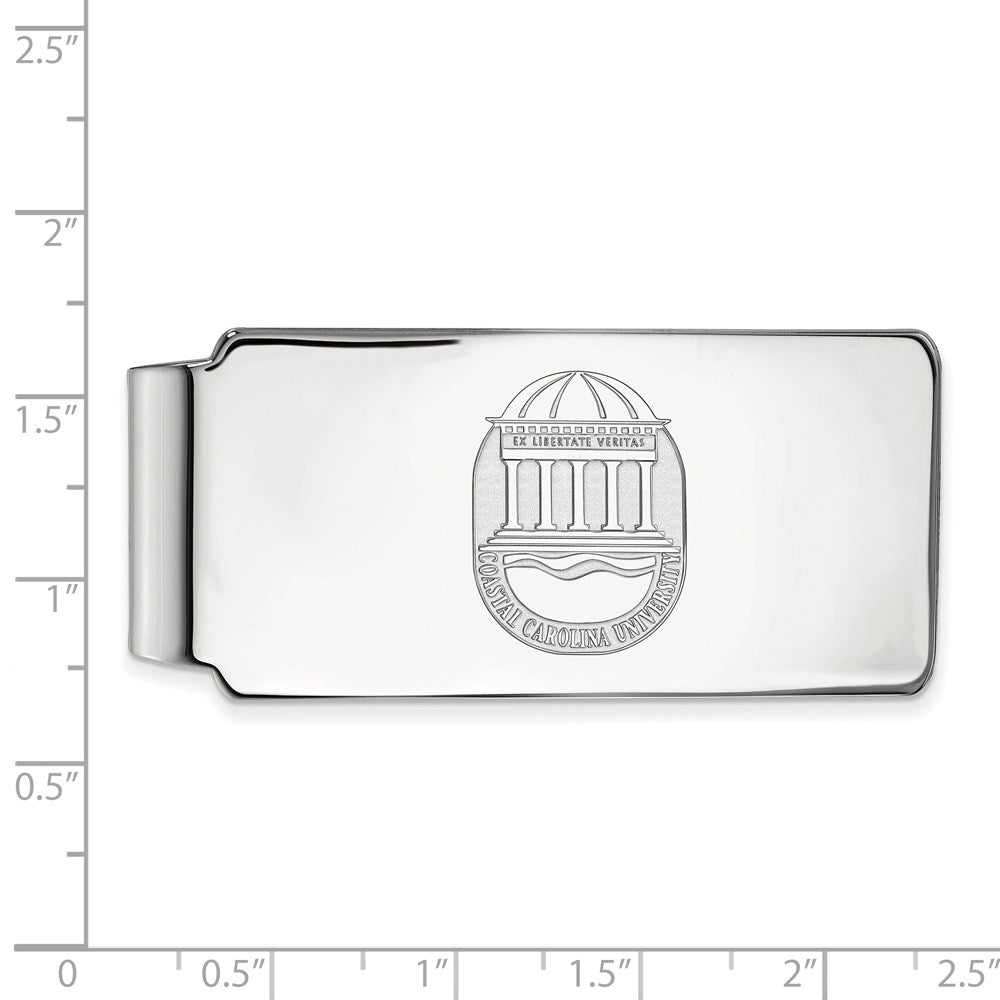 14K Weißgold Logoart Coastal Carolina University Wappen Geldklammer
