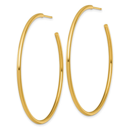 14K Gelbgold Poliert 2.0 X 55mm Röhre C-hoop Ohrstecker