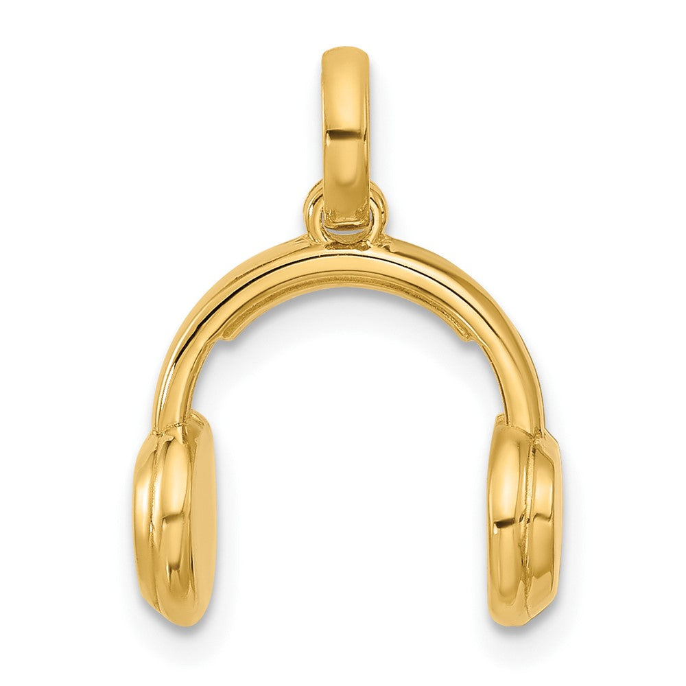 14K Gelbgold Fancy-Kopfhörer-Charm