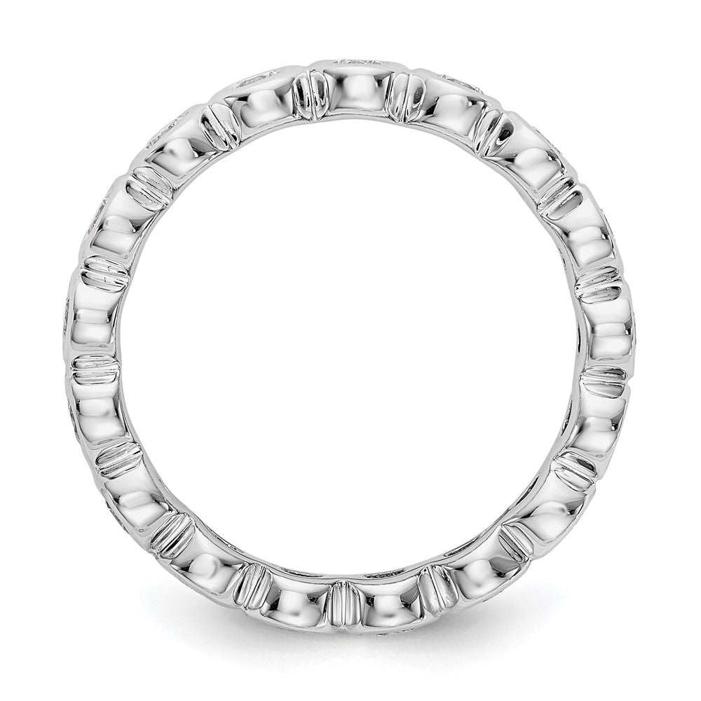 14K Weißgold Poliert Größe 7 Zargenfassung-set 1 Karat Diamant Komplett Memoire Ehering Ring
