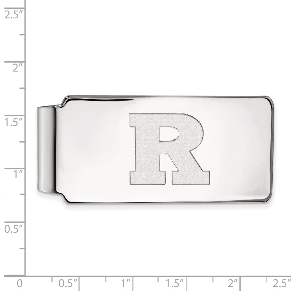 14K Weißgold Logoart Rutgers University Buchstabe R Geldklammer