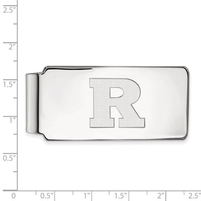 14K Weißgold Logoart Rutgers University Buchstabe R Geldklammer
