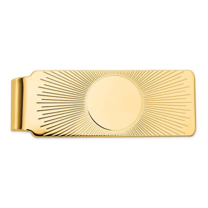 14K Gelbgold Herren Sonnenstrahl Design Geldklammer