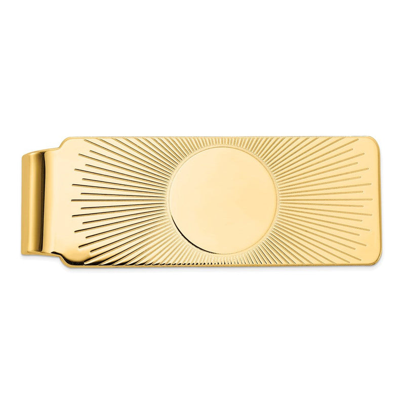14K Gelbgold Herren Sonnenstrahl Design Geldklammer
