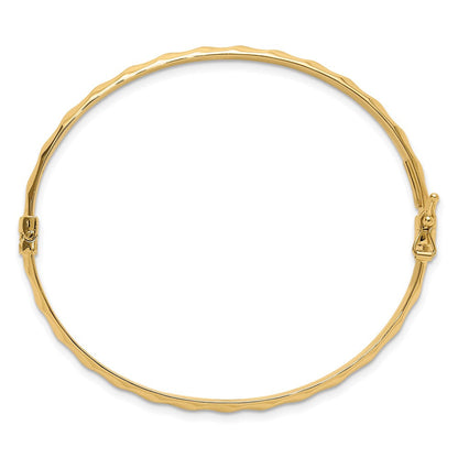 14K Gelbgold Poliert Gedreht Klappbar Armreif