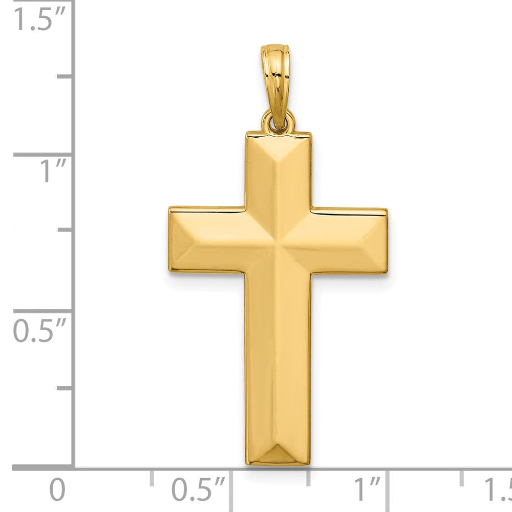 14K Gelbgold Polierter Kreuz-Anhänger