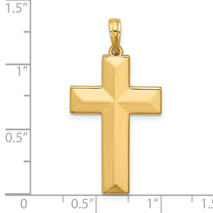 14K Gelbgold Polierter Kreuz-Anhänger