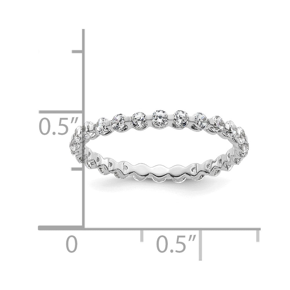 True Origin 14K Weißgold 7/8 Karat Im Labor Gezüchtet Diamant Vs+ F+ Größe 9 Komplett Memoire Ehering Ring