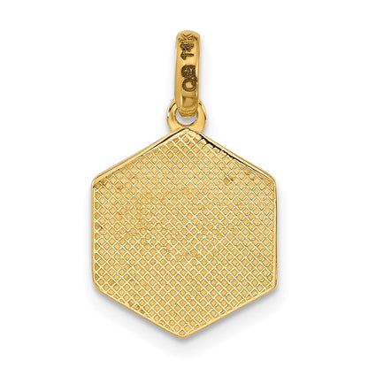 14K Gelbgold Polierter Würfel-Charm