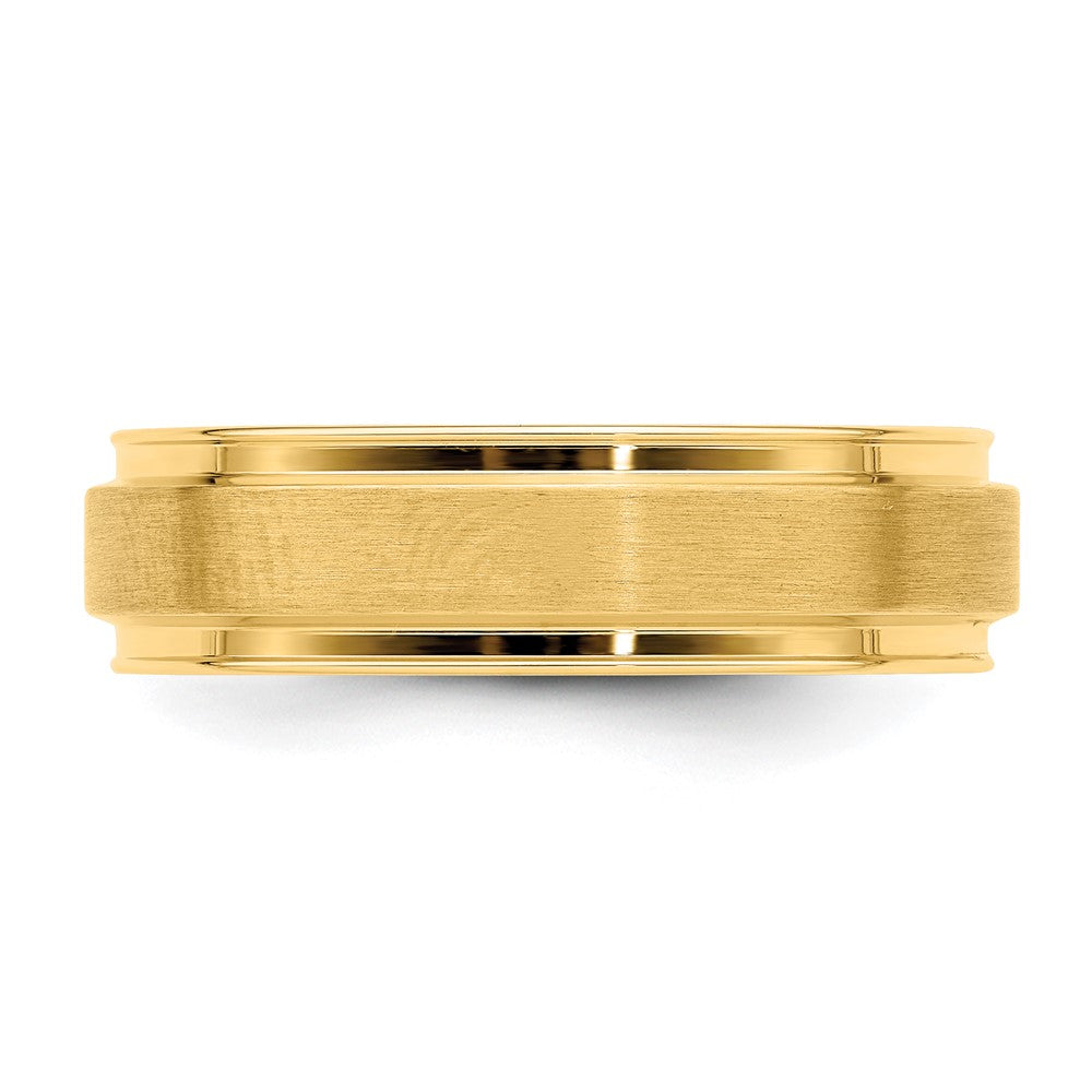 14K Gelbgold 6 mm Ehering mit Standardgewicht, Komfort-Passform und gebürsteter Satin-Optik