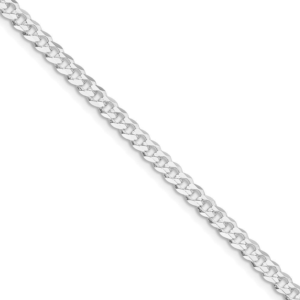 Sterlingsilber Rhodiniert 3.8mm Flach Panzer Kette ( Spool) Halskette