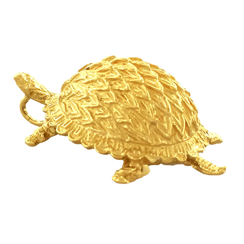 14K Gold Box-Schildkröte Gleitanhänger