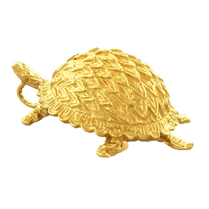 14K Gold Box-Schildkröte Gleitanhänger