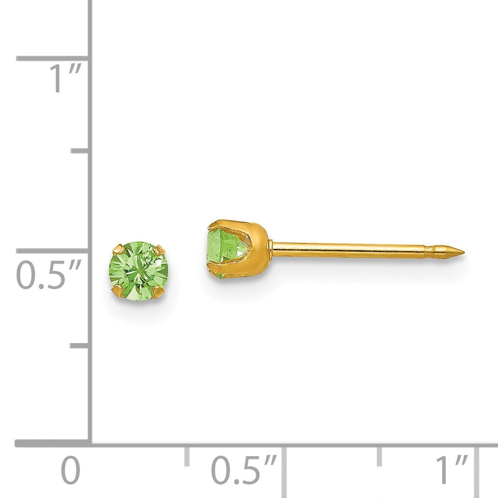 14K Gelbgold Inverness 3mm August Kristall Geburtsstein Ohrstecker