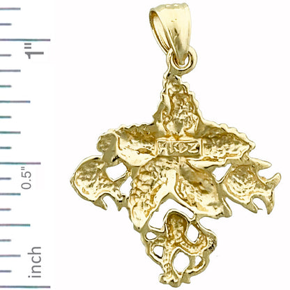 14K Gold Anhänger Seestern mit Oktopus- und Fisch-Akzenten