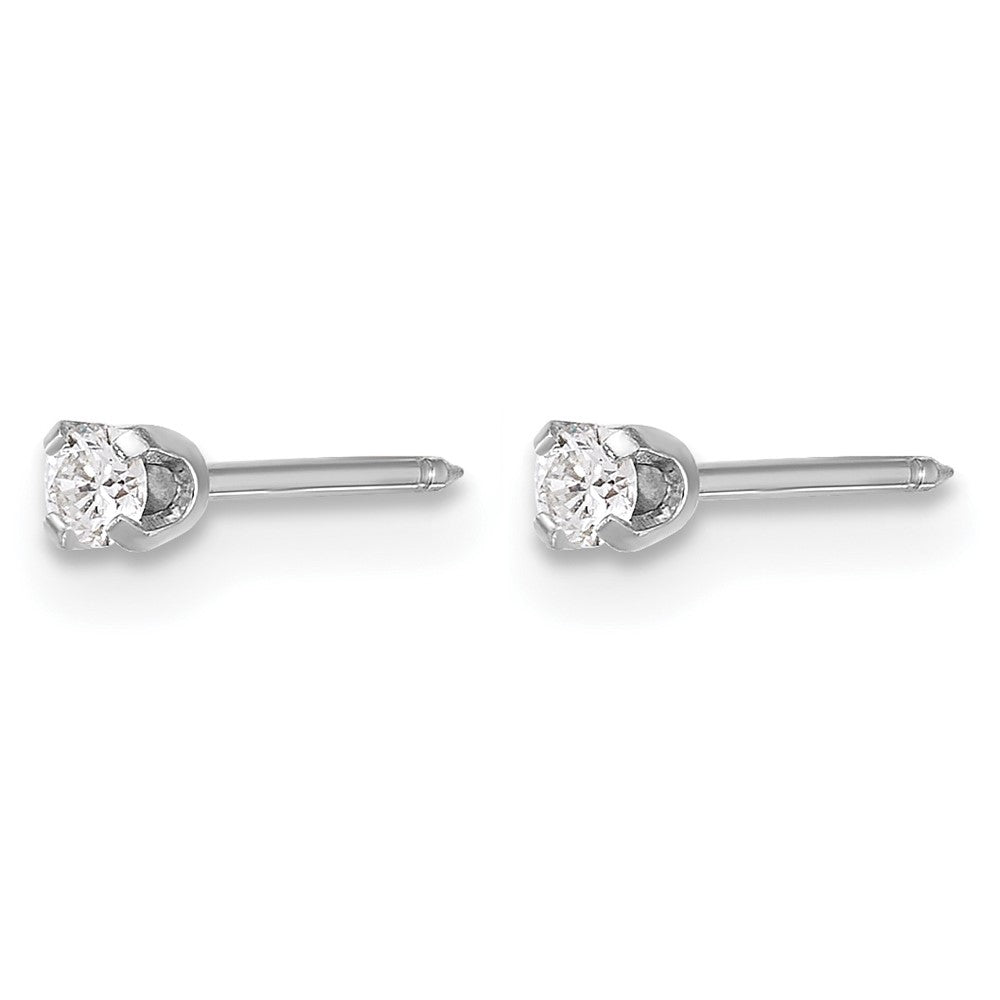 14K Weißgold 2.4mm.10ct Im Labor Gezüchtet Diamant Short Ohrstecker